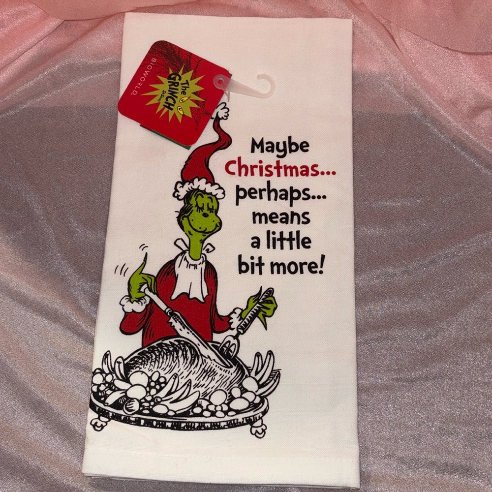 Dr Seuss The Grinch 19” x 25” Kitchen Towel NWT
